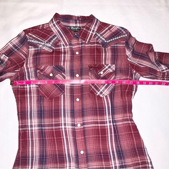 WRANGLER RETRO Plaid Classic Shirt WESTERNCORE, White Snap Buttons, Sz. Small - Picture 11 of 13